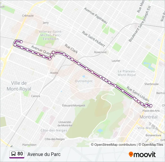 80 Bus Line Map
