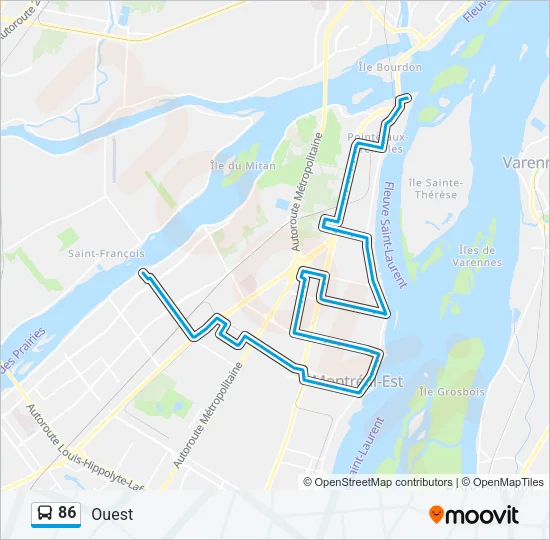 86 Bus Line Map