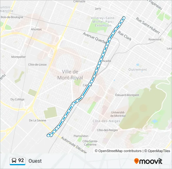 92 Bus Line Map