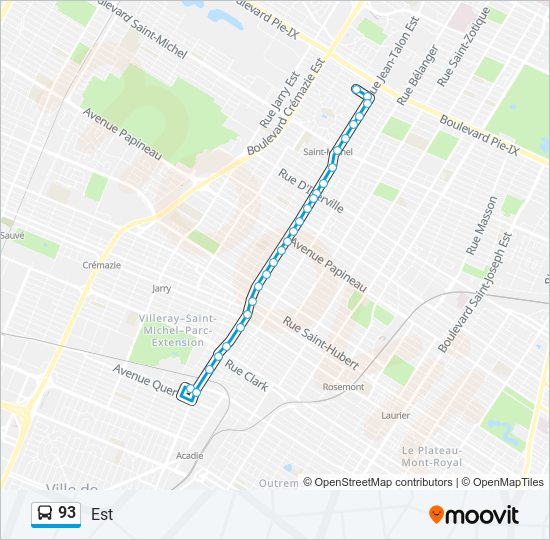 93 Route: Schedules, Stops & Maps - 93-E (Updated)