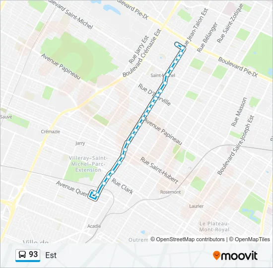 93 Bus Line Map