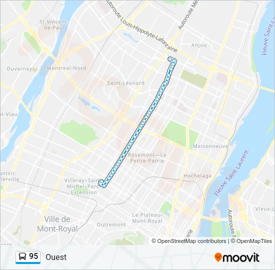 95 Bus Line Map