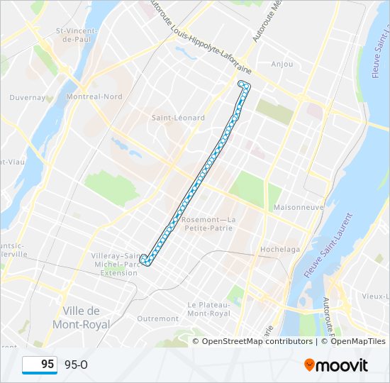 95 bus Line Map