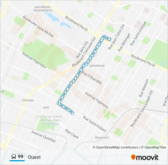 99 Bus Line Map