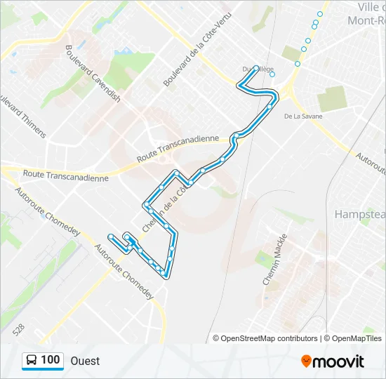 100 Bus Line Map