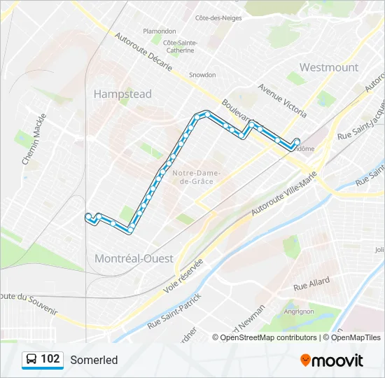 102 Bus Line Map