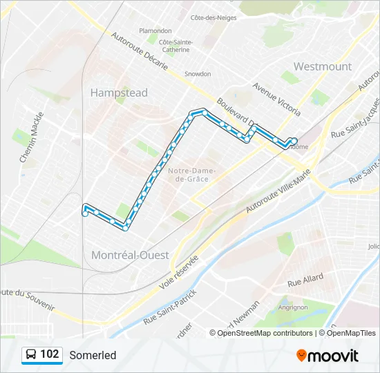 102 Bus Line Map