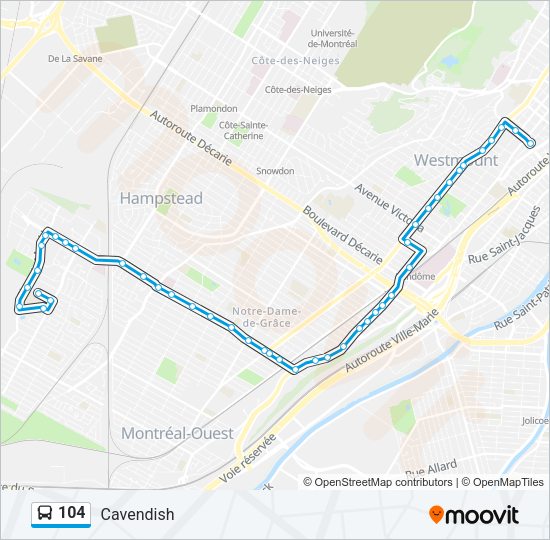 104 Bus Line Map
