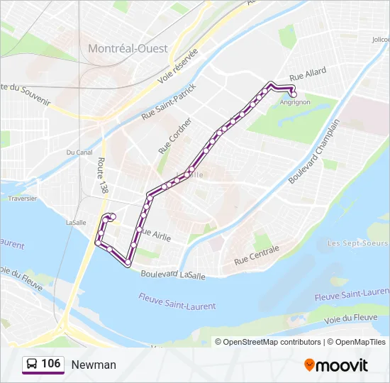 106 Bus Line Map