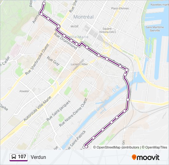 107 bus Line Map