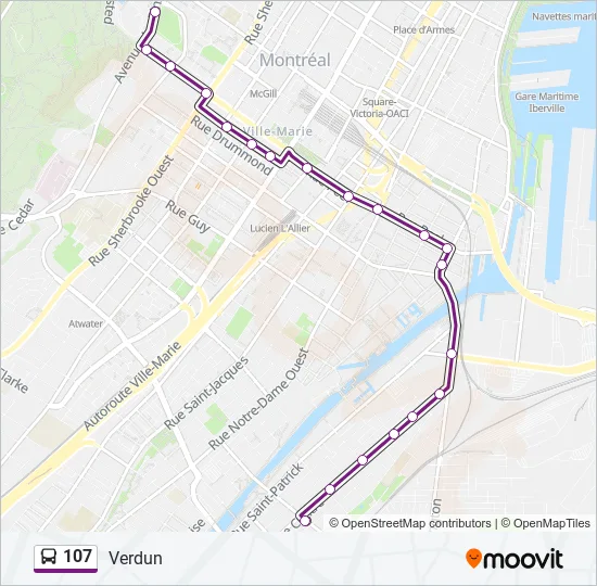 107 Bus Line Map