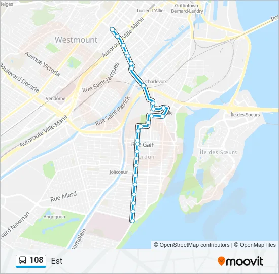 108 Bus Line Map