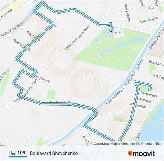 109 Bus Line Map