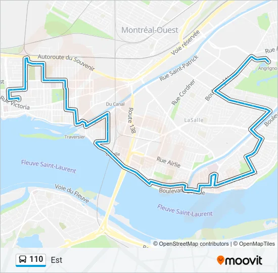 110 Bus Line Map