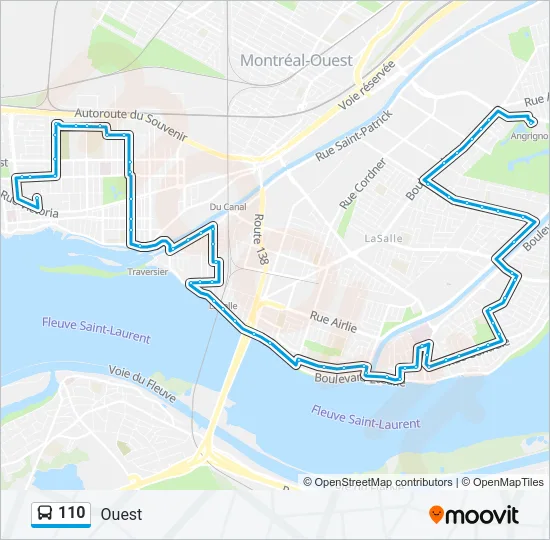 110 Bus Line Map