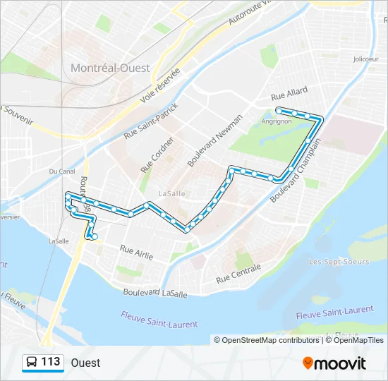 113 Bus Line Map