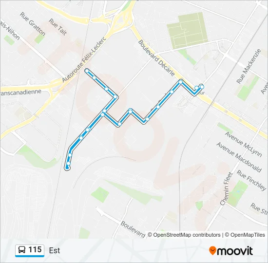 115 Bus Line Map