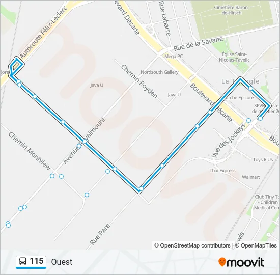 115 Bus Line Map