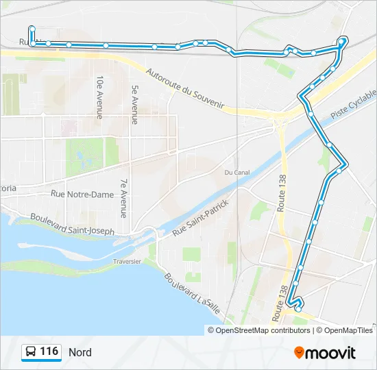 116 Bus Line Map