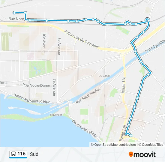 116 Bus Line Map