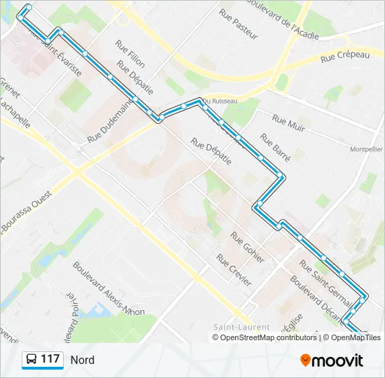 117 Bus Line Map