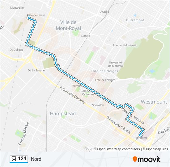 124 bus Line Map