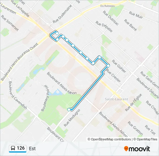 126 Bus Line Map