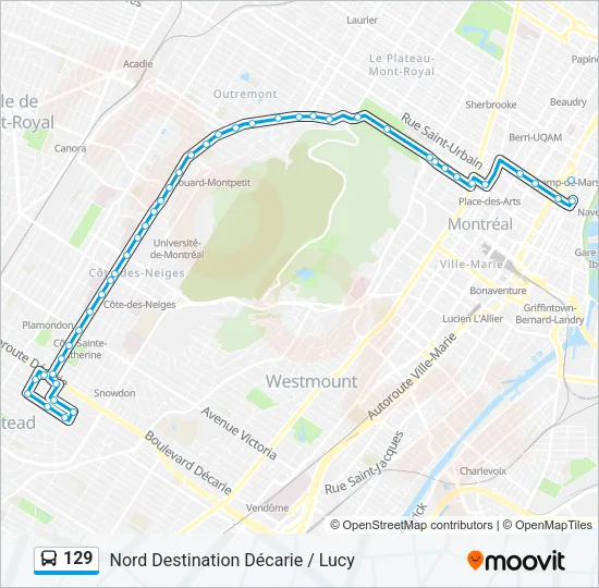 129 Bus Line Map