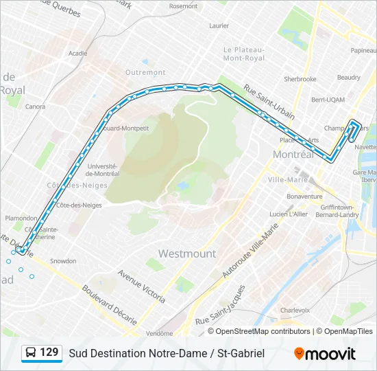 129 Bus Line Map