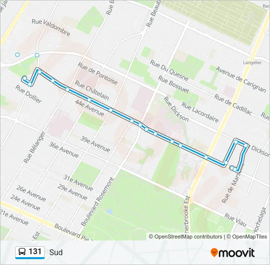 131 Bus Line Map