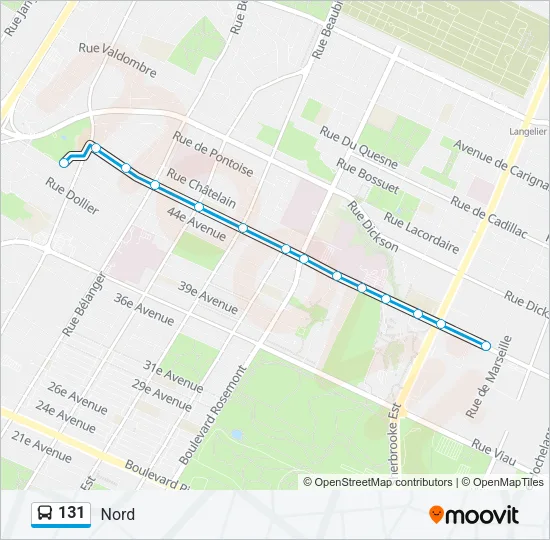 Plan de la ligne 131 de bus
