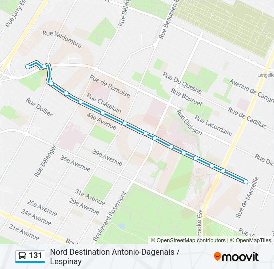 131 Bus Line Map