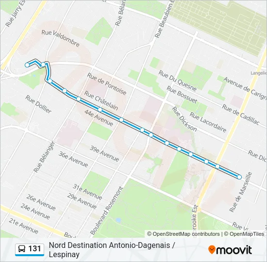 131 Bus Line Map