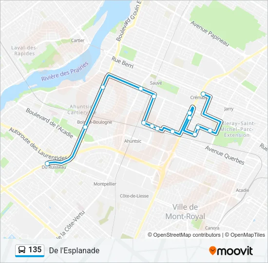 135 Bus Line Map