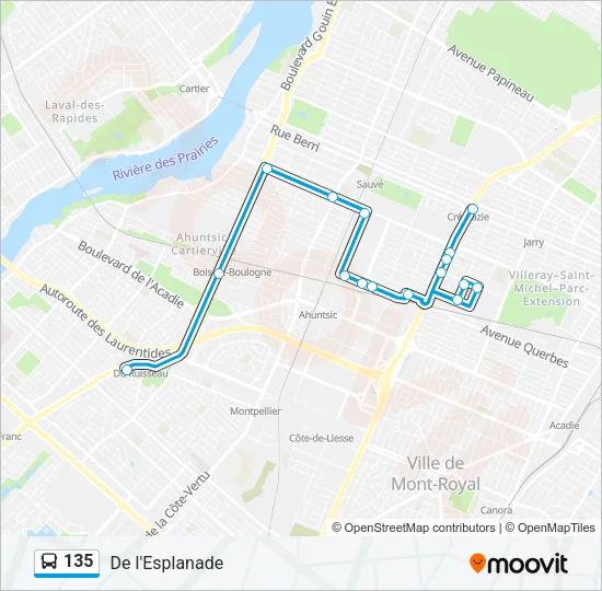 135 Bus Line Map