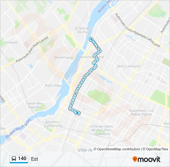 140 Bus Line Map
