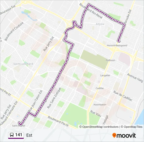 141 Bus Line Map