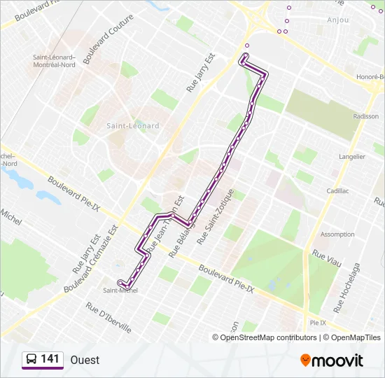 141 Bus Line Map