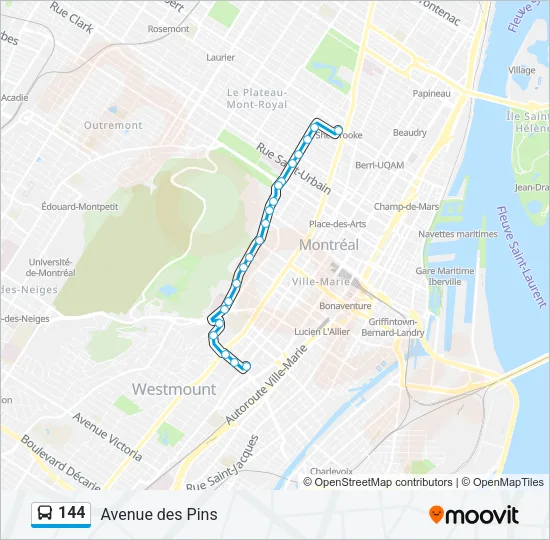 144 Bus Line Map