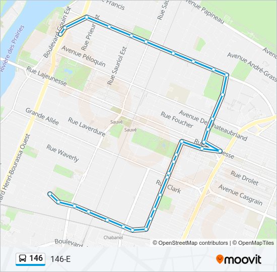 Plan de la ligne 146 de bus