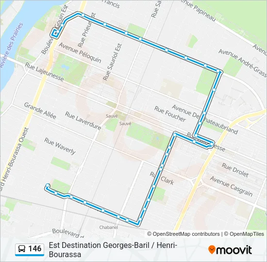 Plan de la ligne 146 de bus
