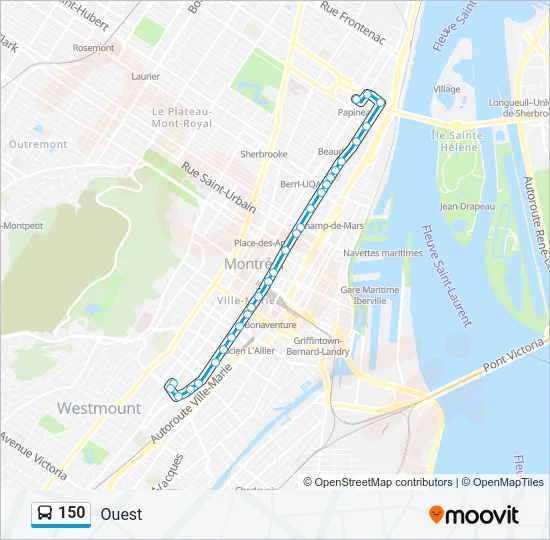 150 Bus Line Map