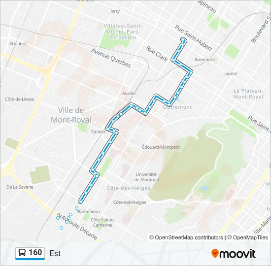 160 Bus Line Map