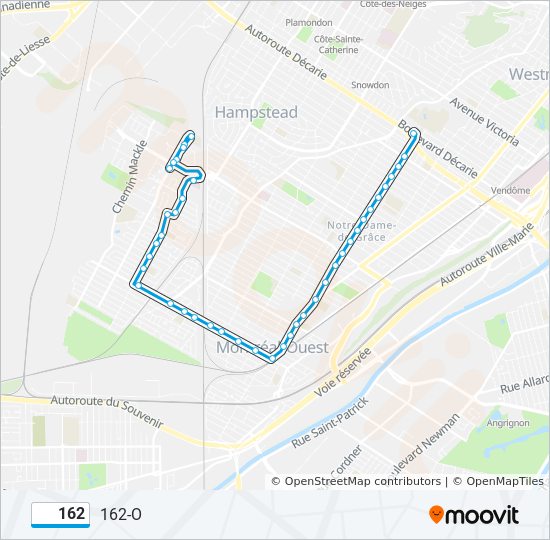 Plan de la ligne 162 de bus