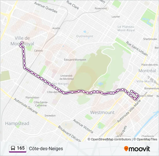 165 Bus Line Map