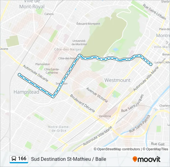 166 Bus Line Map