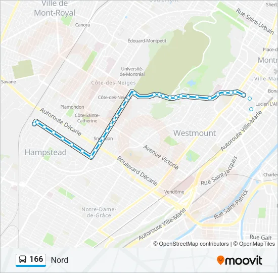 166 Bus Line Map