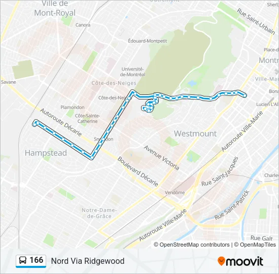 166 Bus Line Map