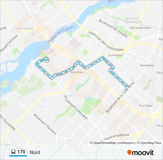 170 Bus Line Map