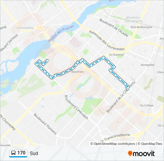 170 Bus Line Map